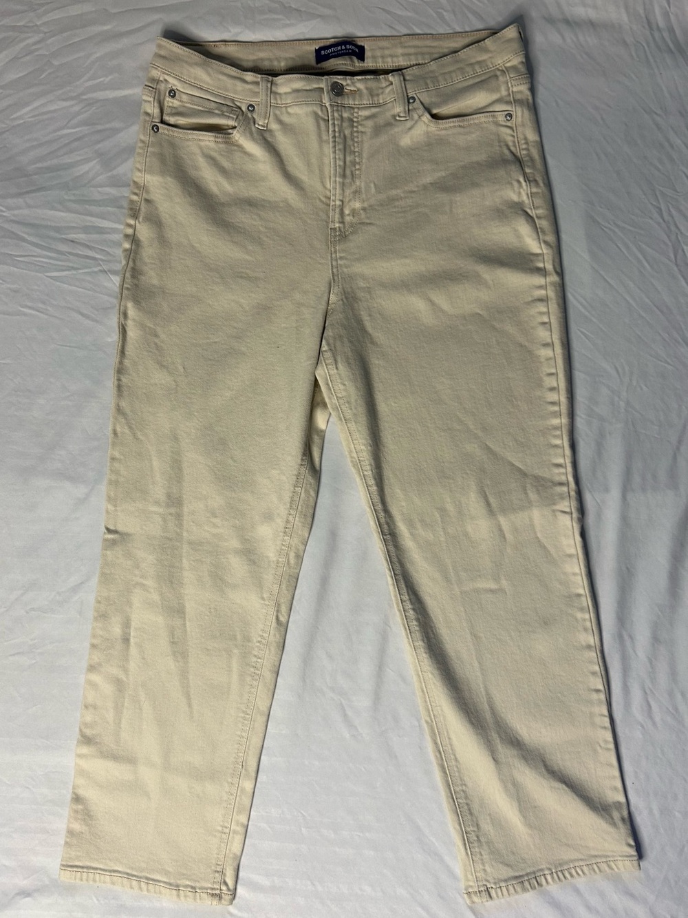 Scotch & Soda Cream Straight-Leg Jeans Women’s Size 14